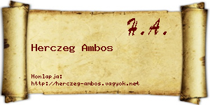 Herczeg Ambos névjegykártya